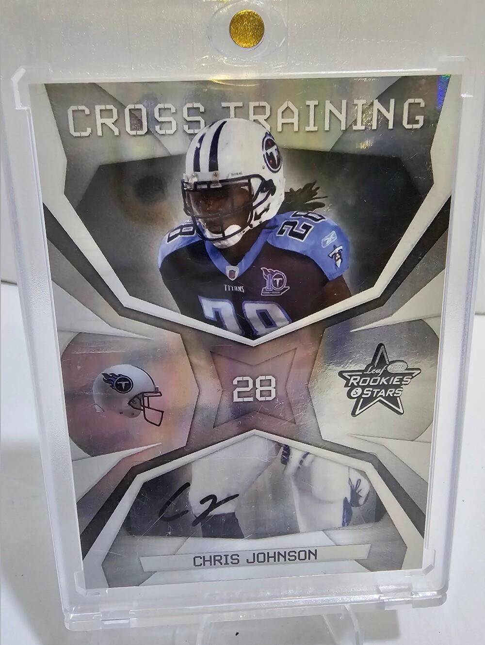 2008 Leaf Cross Training Chris Johnson RC Rookie And Stars Auto Sp 11/25 Titans